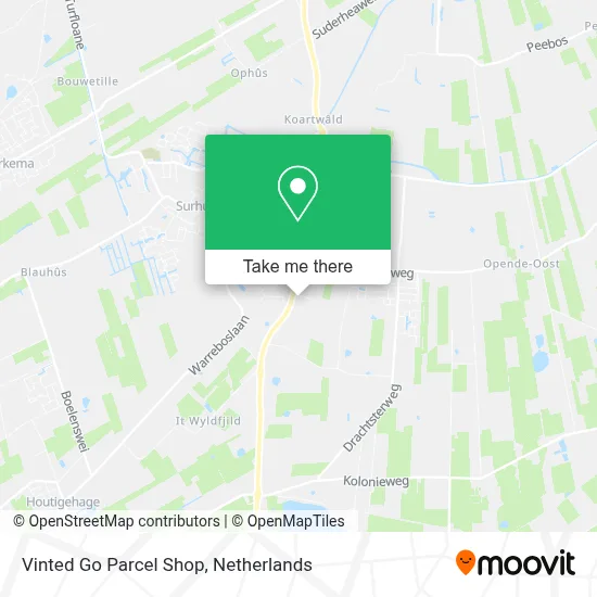 Vinted Go Parcel Shop map