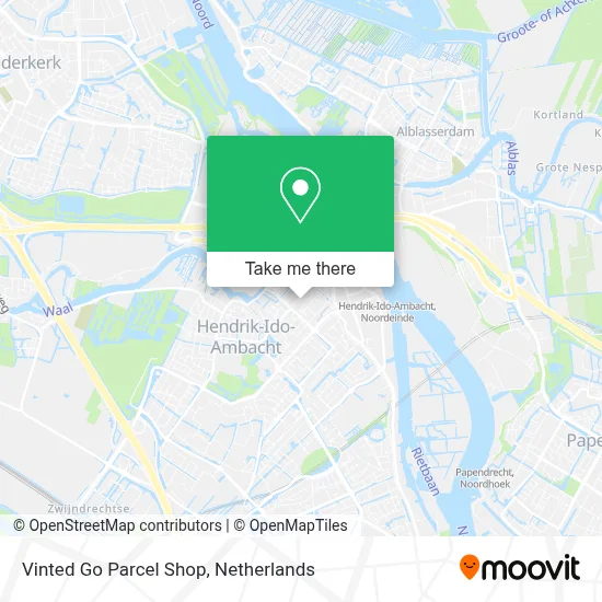 Vinted Go Parcel Shop map