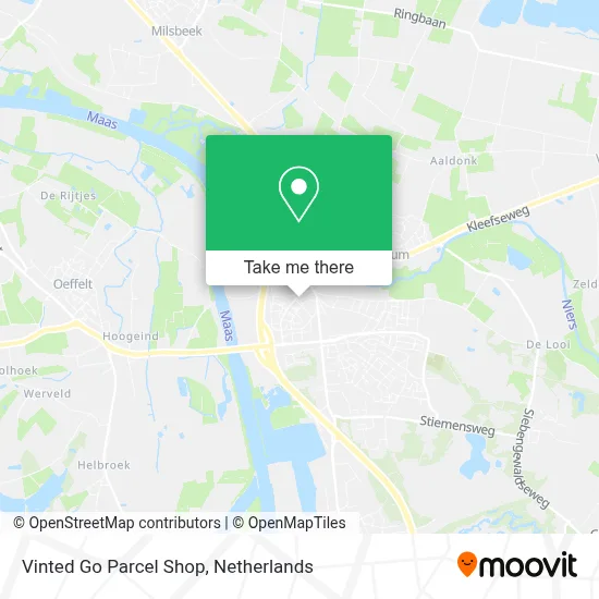 Vinted Go Parcel Shop map