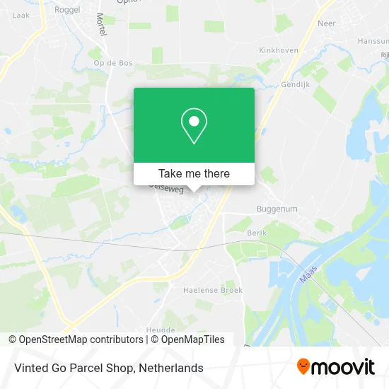 Vinted Go Parcel Shop map