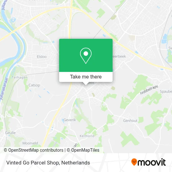Vinted Go Parcel Shop map