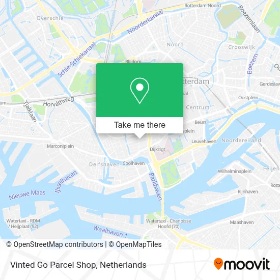 Vinted Go Parcel Shop map