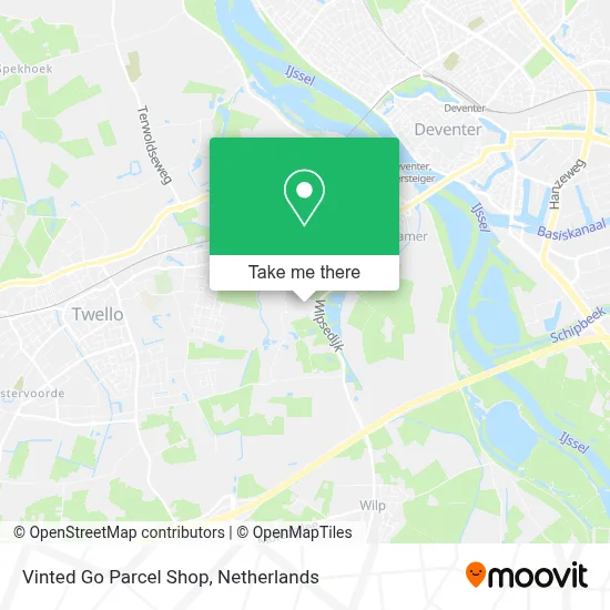 Vinted Go Parcel Shop map