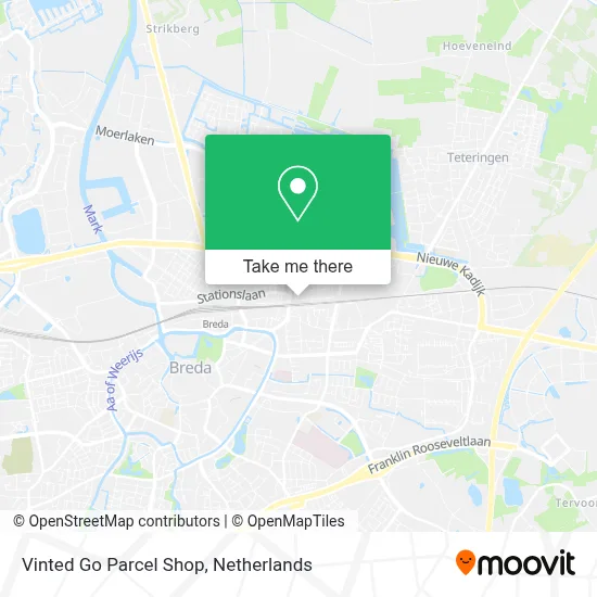 Vinted Go Parcel Shop map