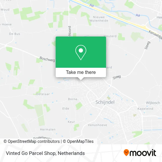 Vinted Go Parcel Shop map