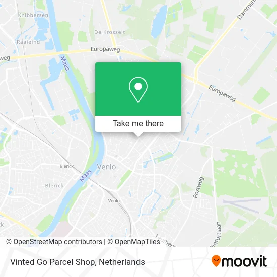 Vinted Go Parcel Shop map