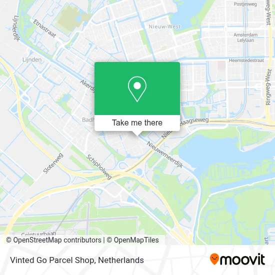 Vinted Go Parcel Shop map