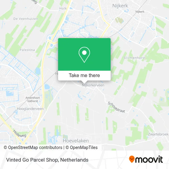 Vinted Go Parcel Shop map