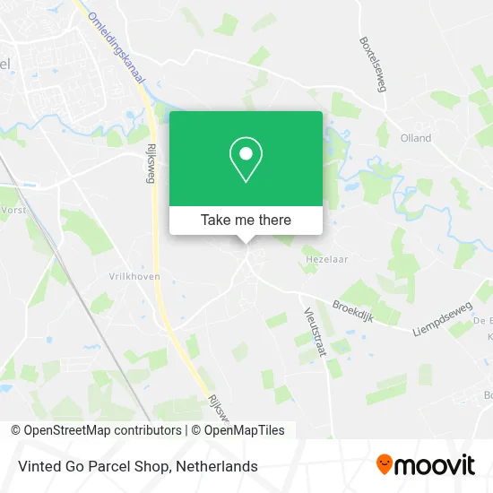 Vinted Go Parcel Shop map
