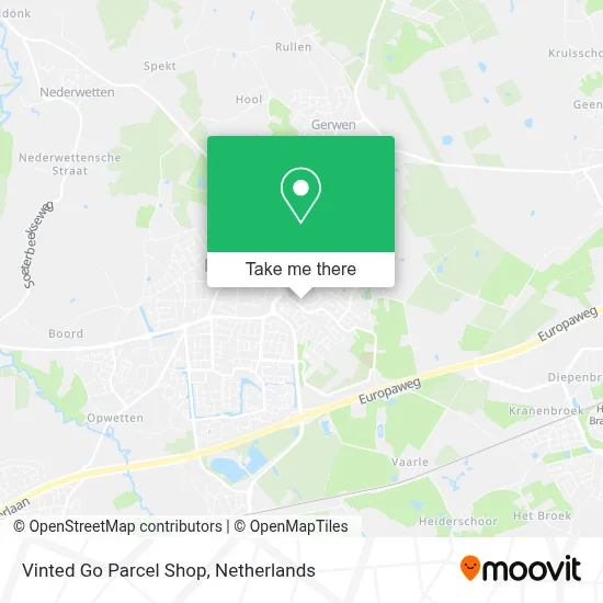 Vinted Go Parcel Shop map