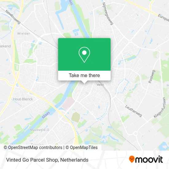 Vinted Go Parcel Shop map