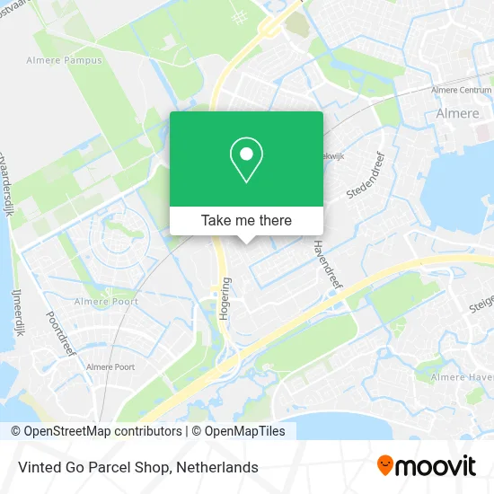 Vinted Go Parcel Shop map
