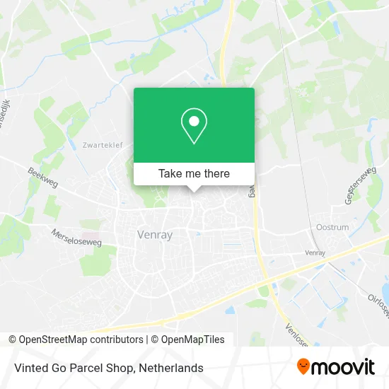 Vinted Go Parcel Shop map