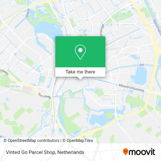 Vinted Go Parcel Shop map