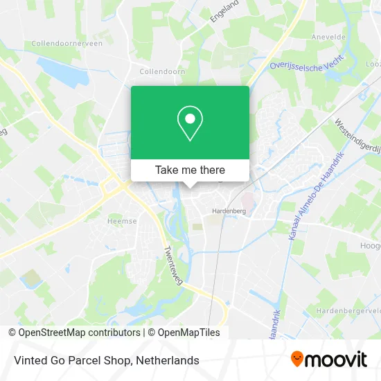 Vinted Go Parcel Shop map