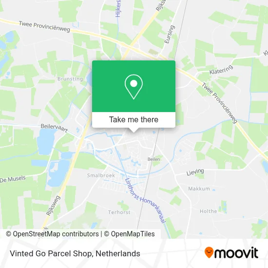 Vinted Go Parcel Shop map