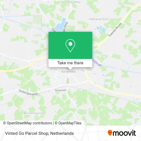 Vinted Go Parcel Shop map