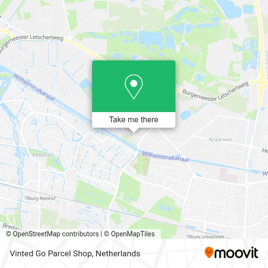 Vinted Go Parcel Shop map
