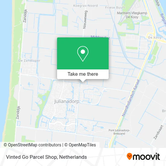Vinted Go Parcel Shop map
