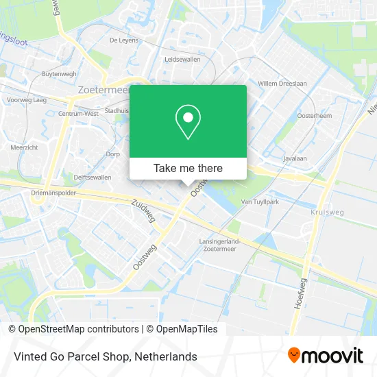 Vinted Go Parcel Shop map