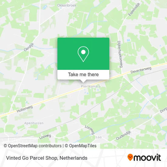 Vinted Go Parcel Shop map
