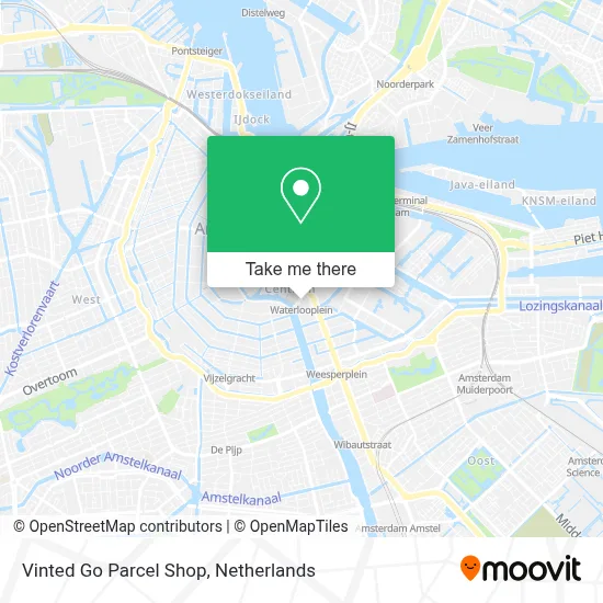Vinted Go Parcel Shop map