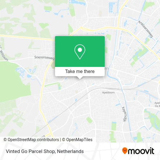 Vinted Go Parcel Shop map
