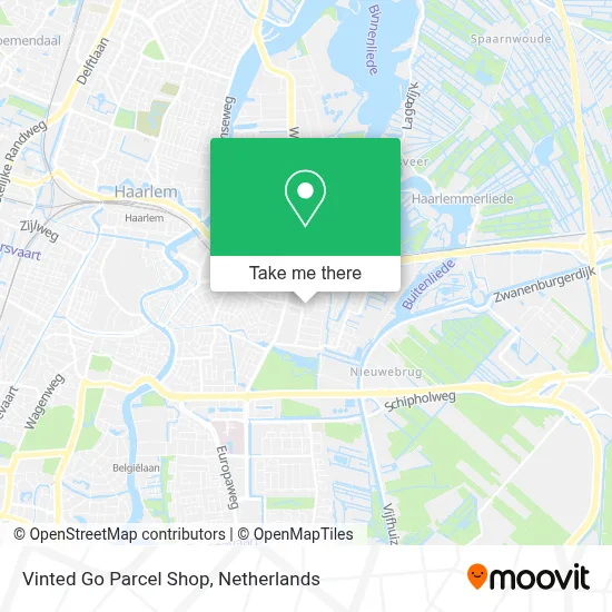Vinted Go Parcel Shop map