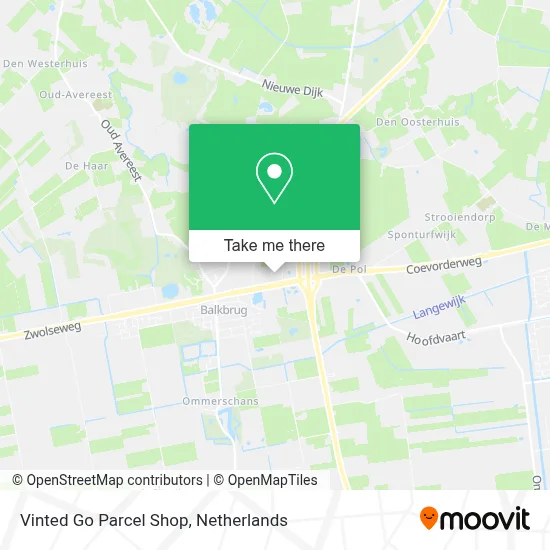 Vinted Go Parcel Shop map