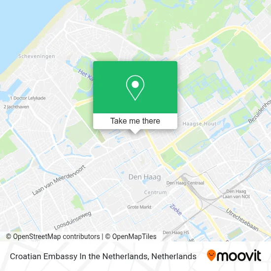 Croatian Embassy In the Netherlands map