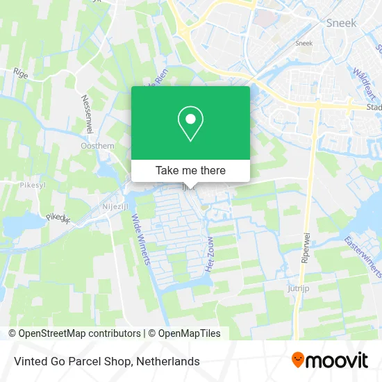 Vinted Go Parcel Shop map