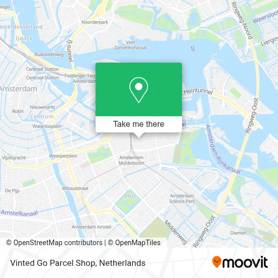 Vinted Go Parcel Shop map