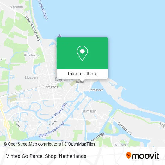 Vinted Go Parcel Shop map