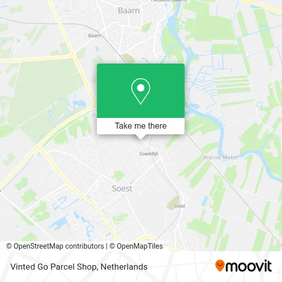 Vinted Go Parcel Shop map