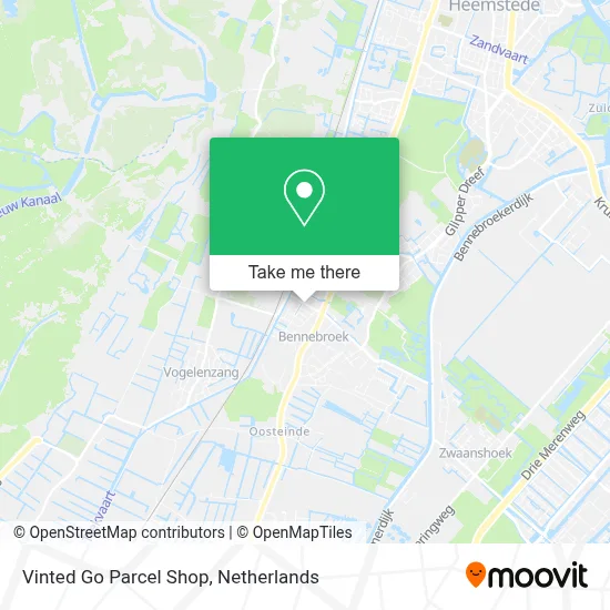 Vinted Go Parcel Shop map