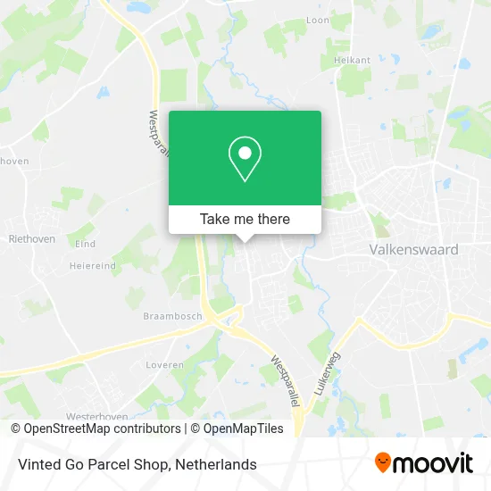 Vinted Go Parcel Shop map