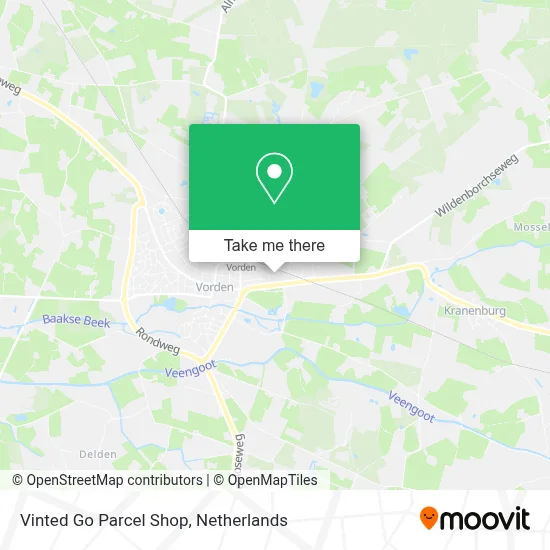 Vinted Go Parcel Shop map