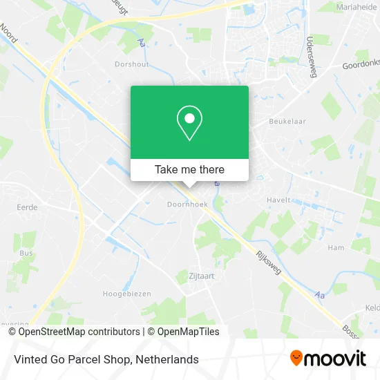 Vinted Go Parcel Shop map