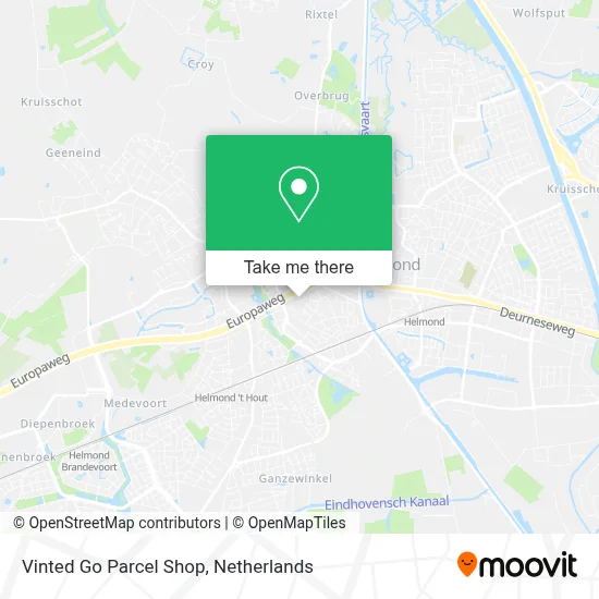 Vinted Go Parcel Shop map