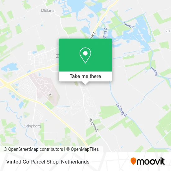 Vinted Go Parcel Shop map