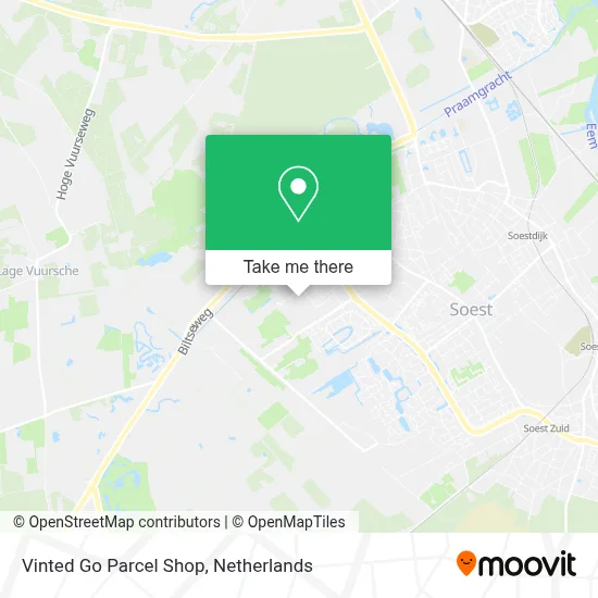 Vinted Go Parcel Shop map
