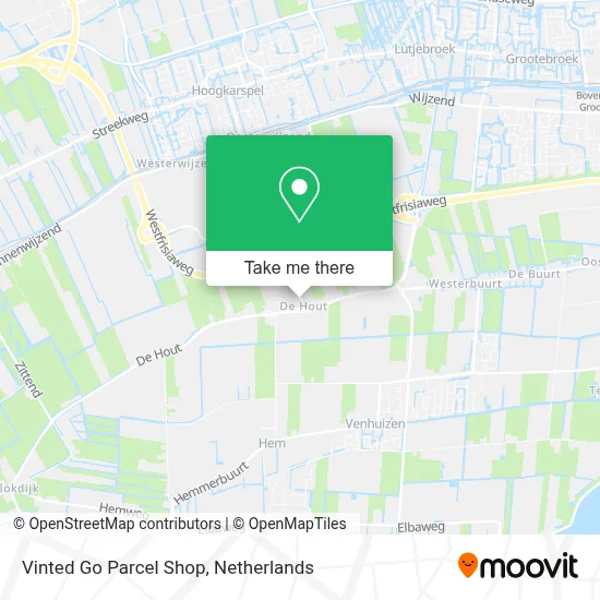 Vinted Go Parcel Shop map