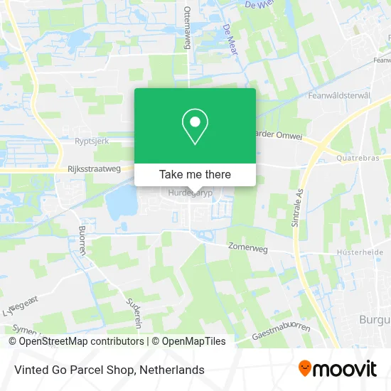 Vinted Go Parcel Shop map