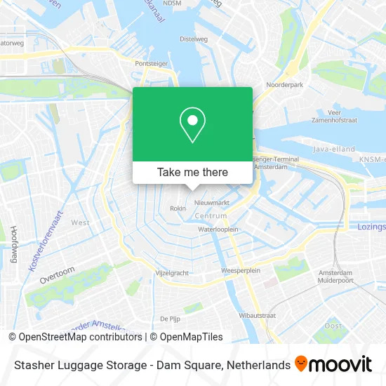 Stasher Luggage Storage - Dam Square map