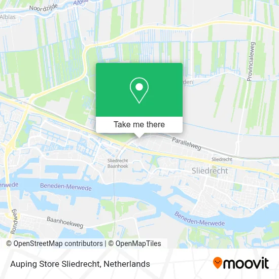 Auping Store Sliedrecht map