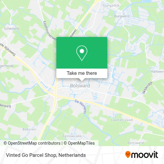 Vinted Go Parcel Shop map