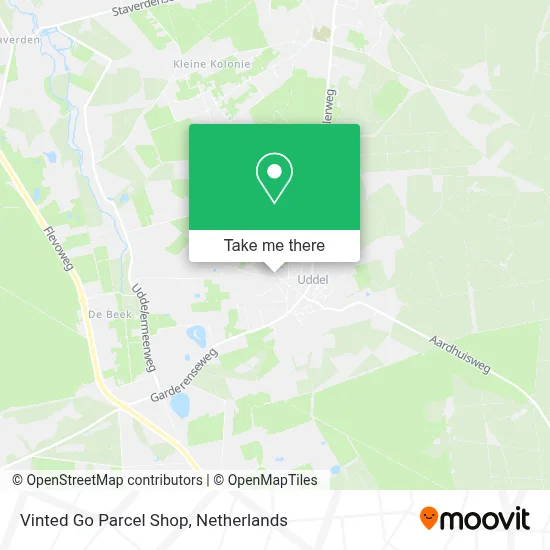 Vinted Go Parcel Shop map