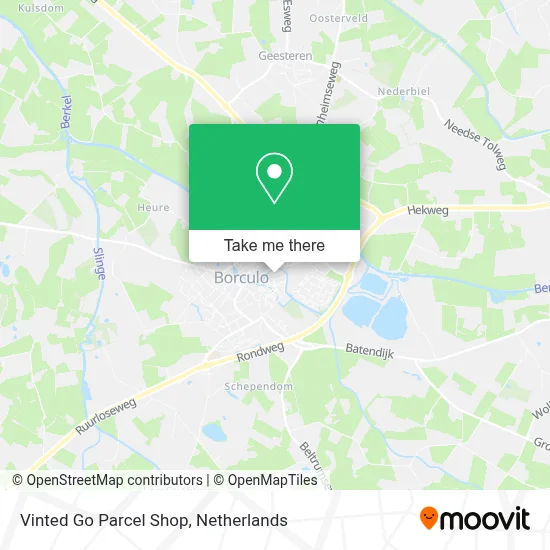 Vinted Go Parcel Shop map