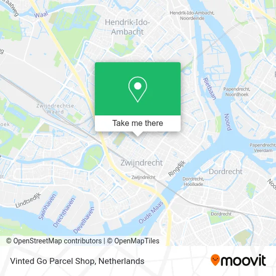 Vinted Go Parcel Shop map