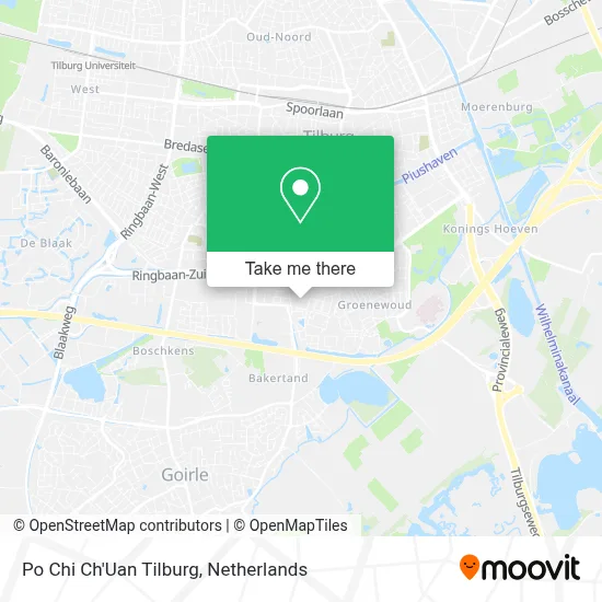 Po Chi Ch'Uan Tilburg Karte
